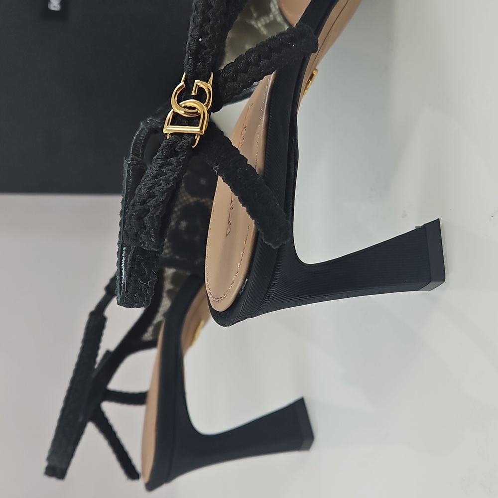 NWT! Dolce & Gabbana Pizzo Leo Lace 65MM Slingback Pumps Size 9 - Picture 9 of 16